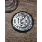 Vintage Aluminum Coaster Set of 3 Embossed D Monogram 3 3/8 Inch