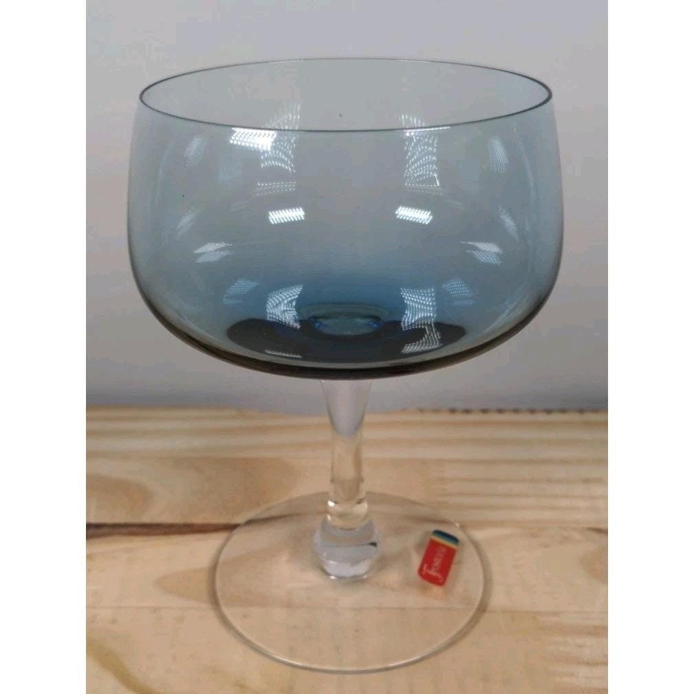 Fostoria Glamour Blue Sherbet or Champagne Glass 5 1/8 Inch Vintage