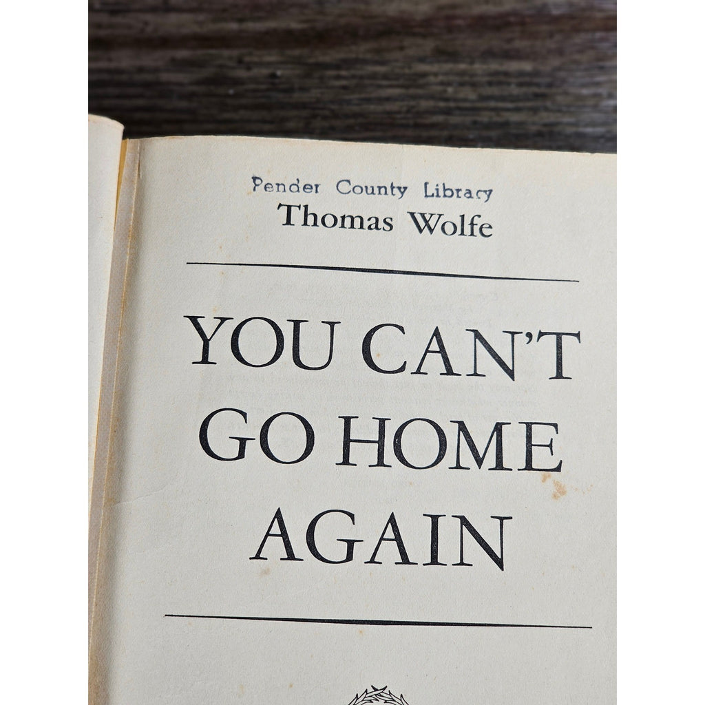 You Can't Go Home Again Thomas Wolfe 1940 HC Third Ed Worn Copy