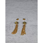 Vintage Gold Tone Tassel Drop Earrings