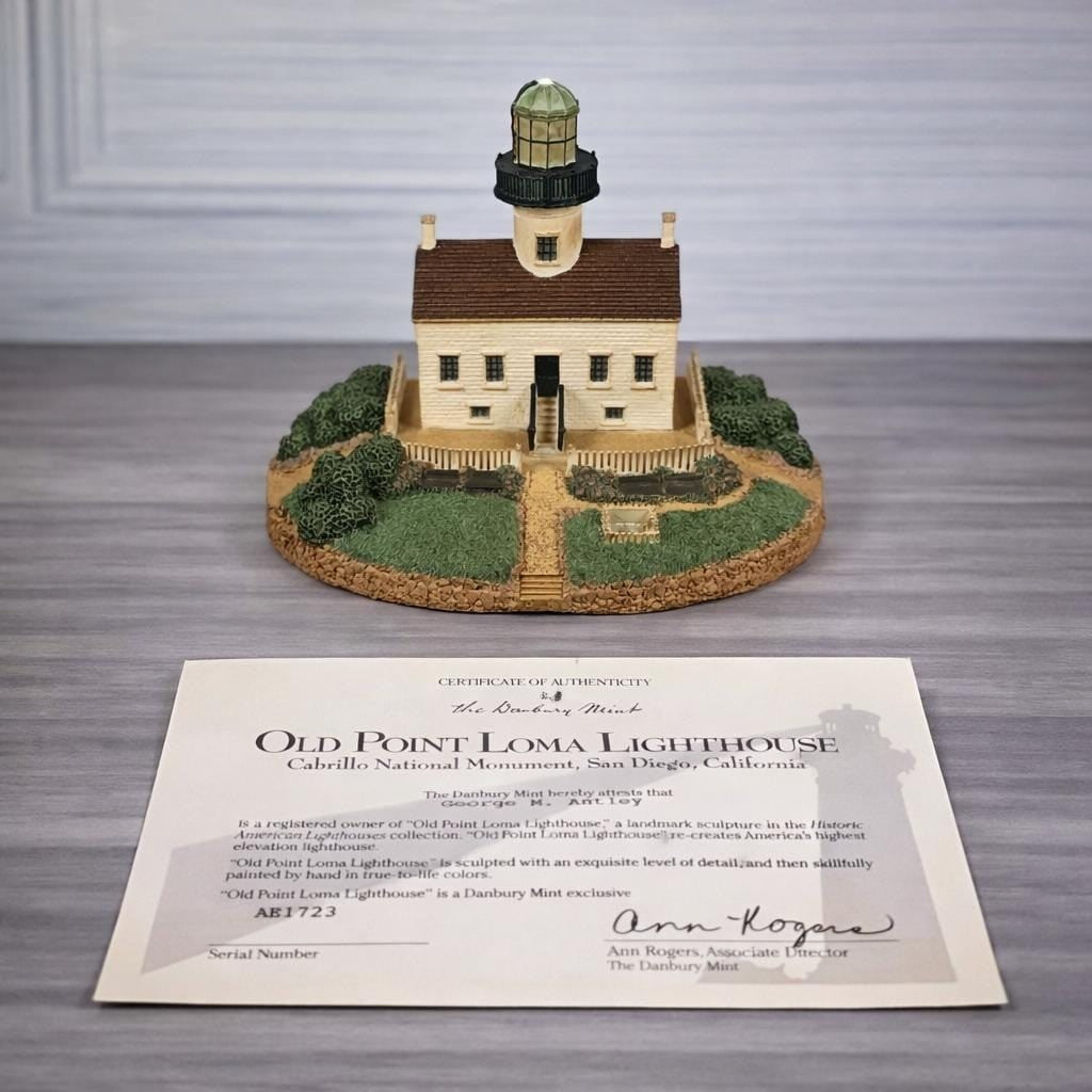Vintage Danbury Mint Old Point Loma Lighthouse w/ COA