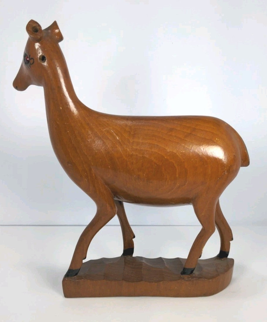 Hand Carved Wood Deer Book Ends – Rustic Wildlife Decorative Accents