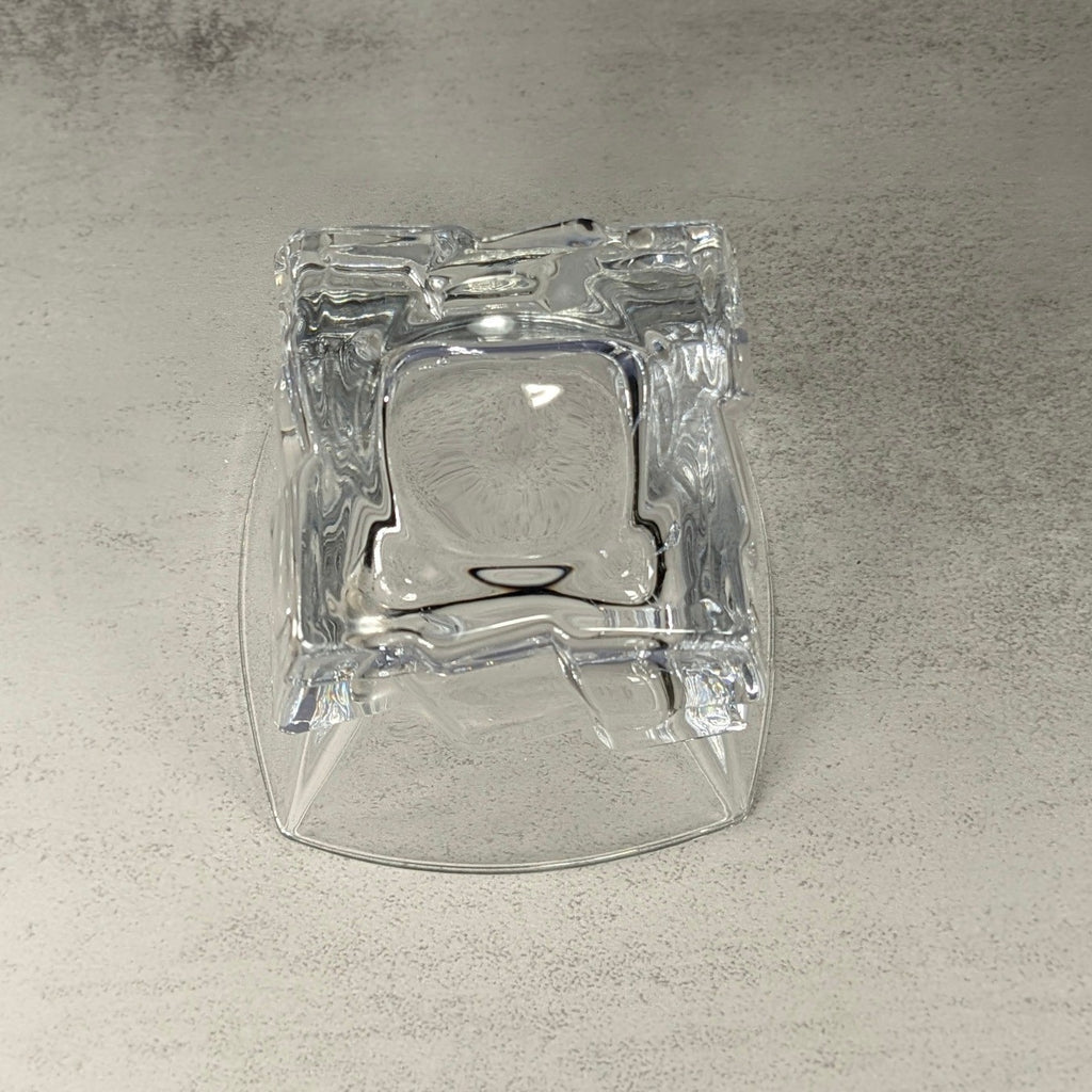 Vintage Heavy Glass Rocks Glasses Set of 4 Ice Cube Base Tumblers