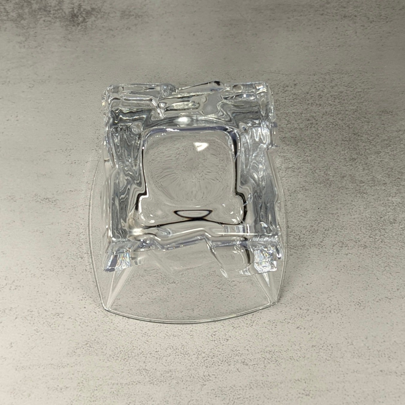 Vintage Heavy Glass Rocks Glasses Set of 4 Ice Cube Base Tumblers