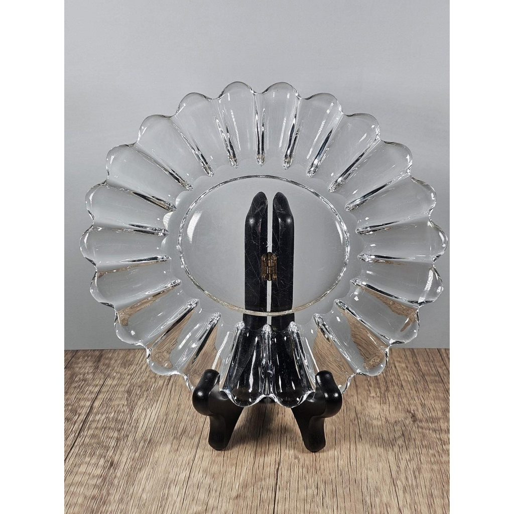 Vintage Clear Pressed Glass Oval Serving Platter Fluted Glass Dish