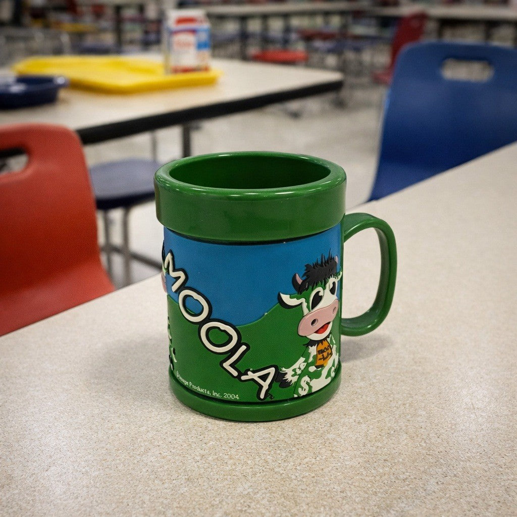 Vintage Moola Drive Thru ATM Mug Green 3D Barn Moo-La Cow