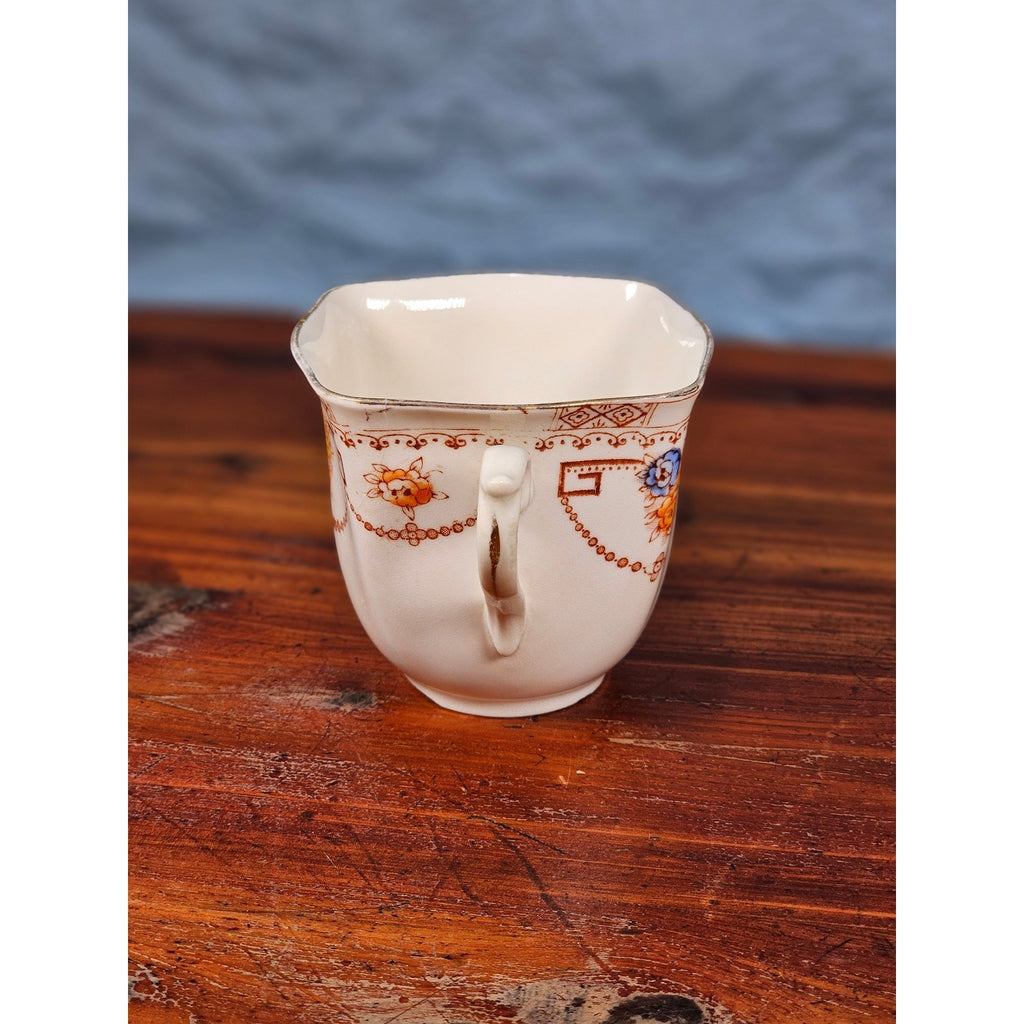 Vintage English Porcelain Teacup Floral Gold Trim Made in England