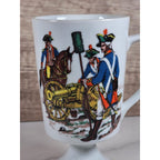 Vintage Fred Roberts Colonial Soldiers Mug Revolutionary War Pedestal Cup
