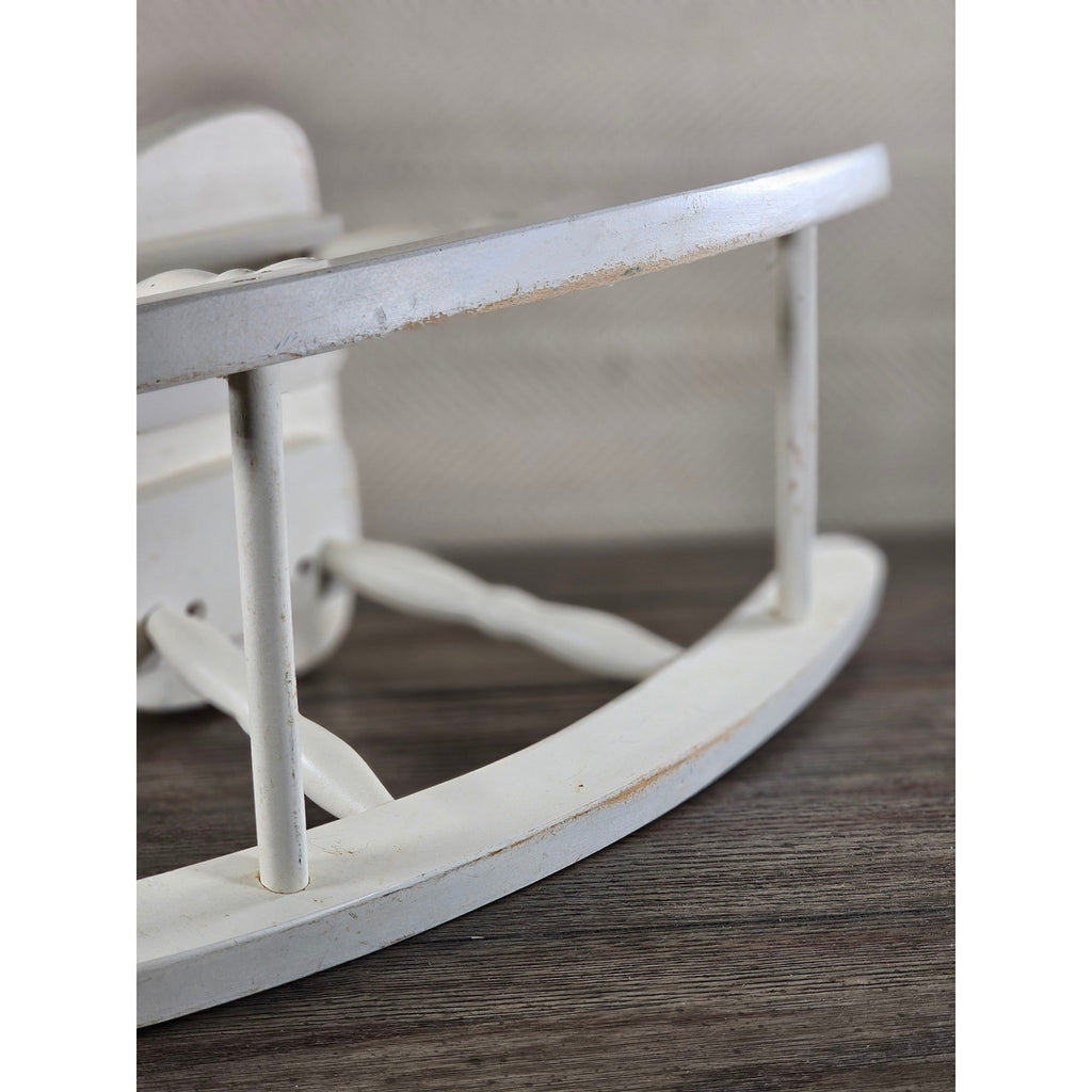Vintage Wooden Doll Rocking Chair White 16" Cottage Style 80s 90s