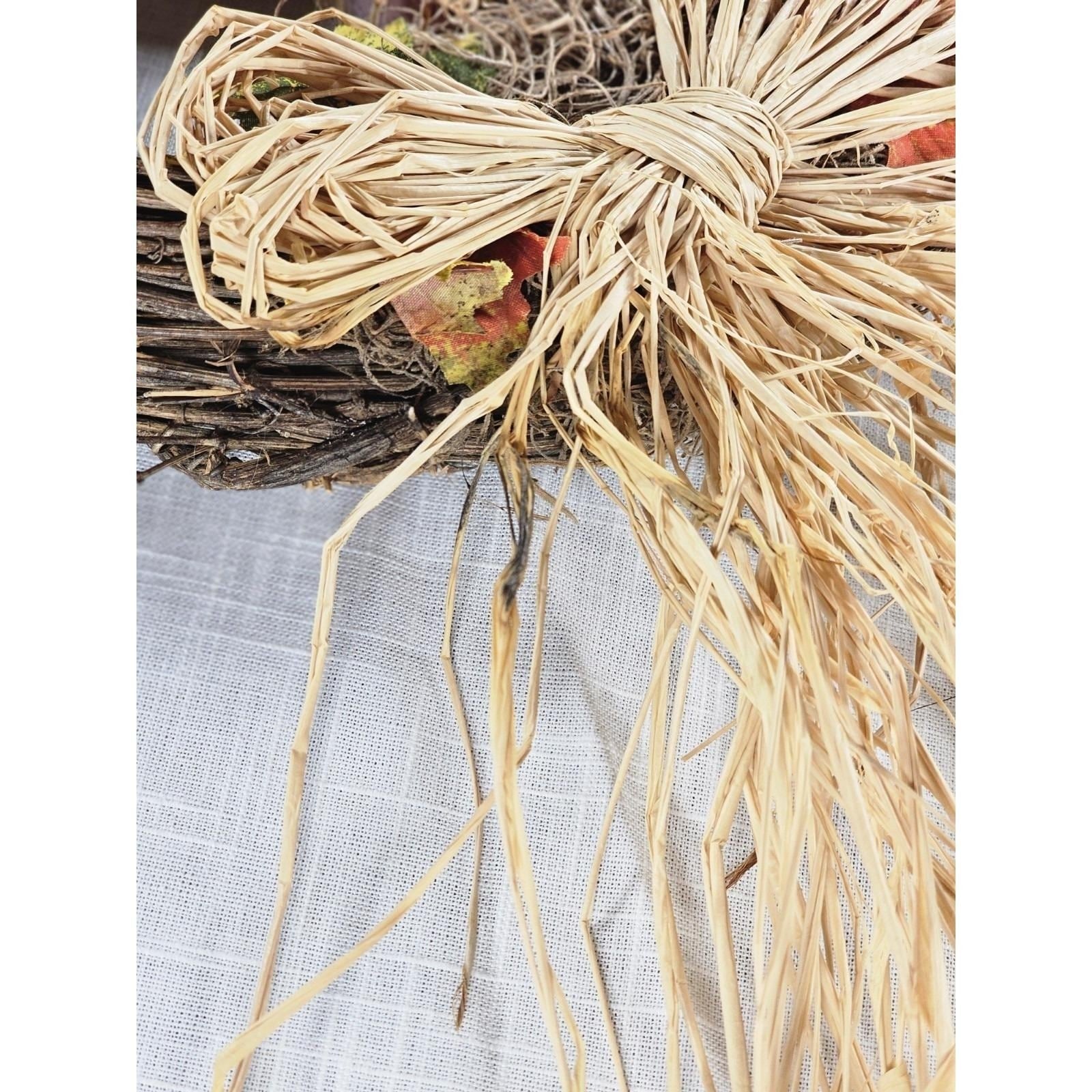 Rustic Autumn Harvest Welcome Wreath | Fall Door Decor with Pumpkins & Foliage