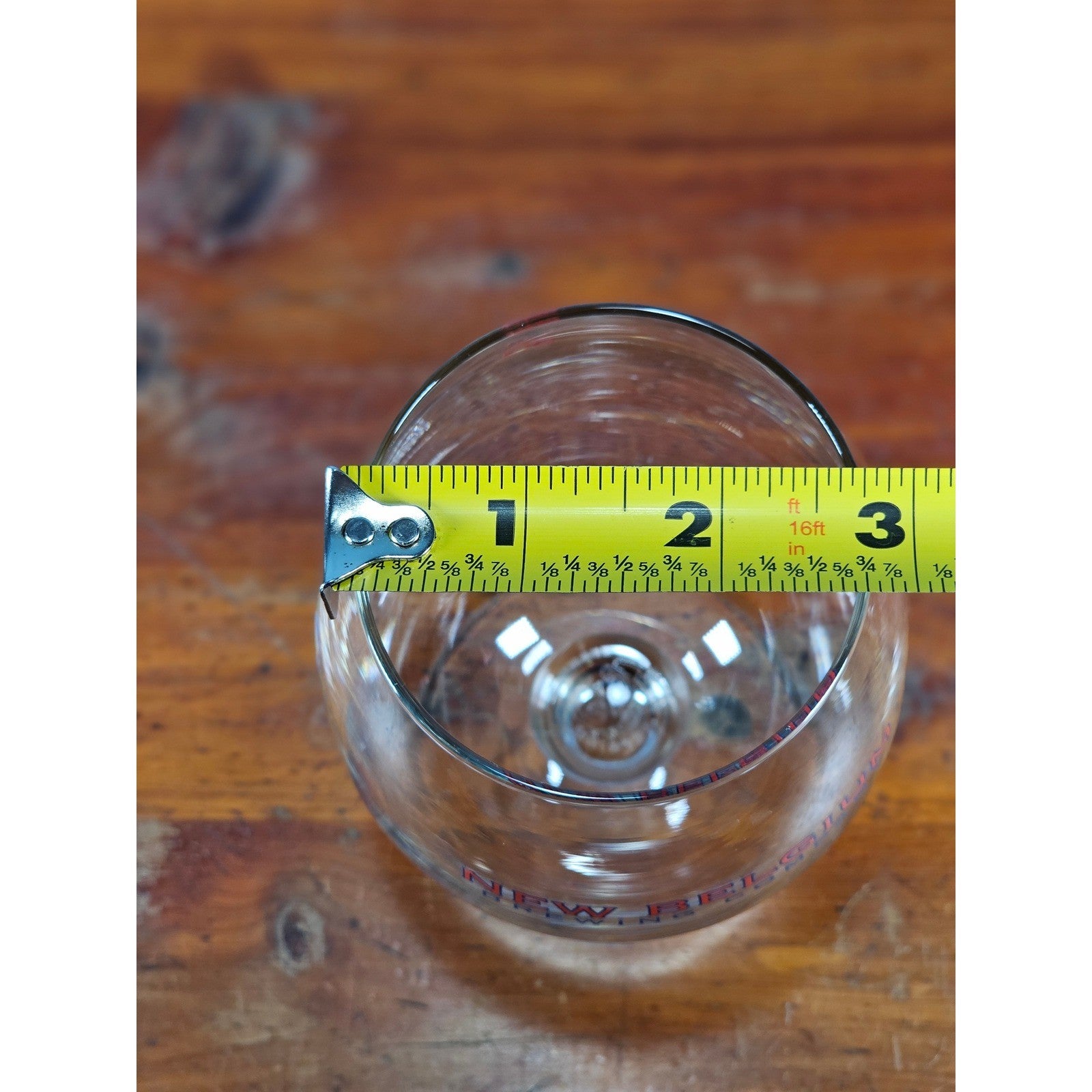 Vintage New Belgium Brewing Tulip Beer Glass Red Logo Stemmed