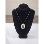 Vintage Amber Halo Madonna Pendant Necklace Religious Charm