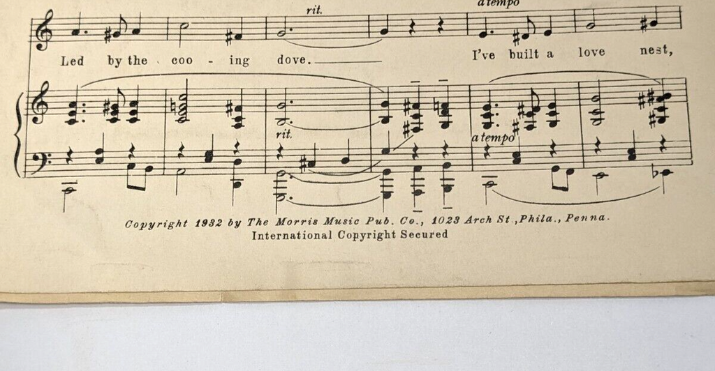 Cuckoo Song Sheet Music By W. Popp 1932