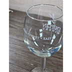 Duplin Winery Wine Glass 7" Tall Etched Stemmed Goblet