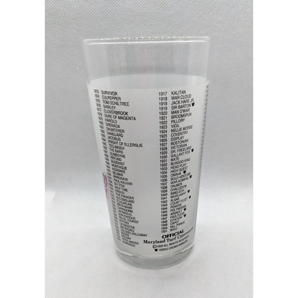 1993 Preakness Stakes Glass 118th Running Libbey