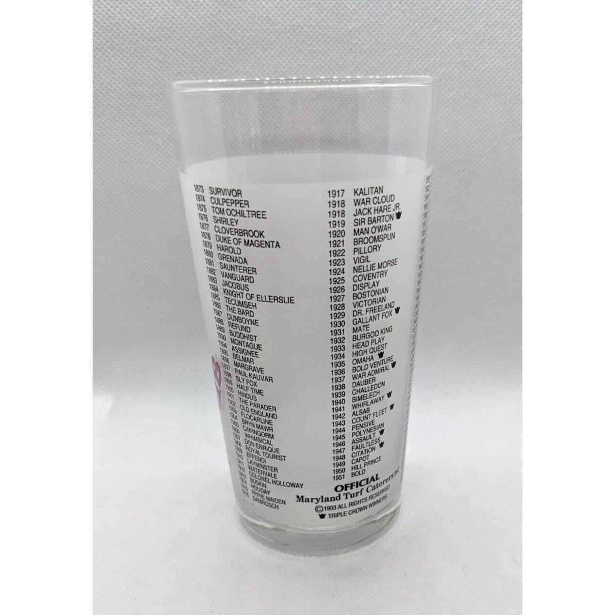 1993 Preakness Stakes Glass 118th Running Libbey