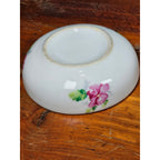 Vintage Floral Porcelain Dipping Bowl with Gold Rim – Small Trinket Dish