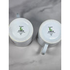 Vintage Lourioux Porcelain Botanical Mugs Set of 2 Radish Mushroom