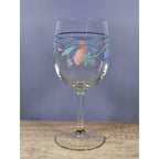 Lenox Floral Wine Goblet Poppy Blue Glass 10 oz Stemware