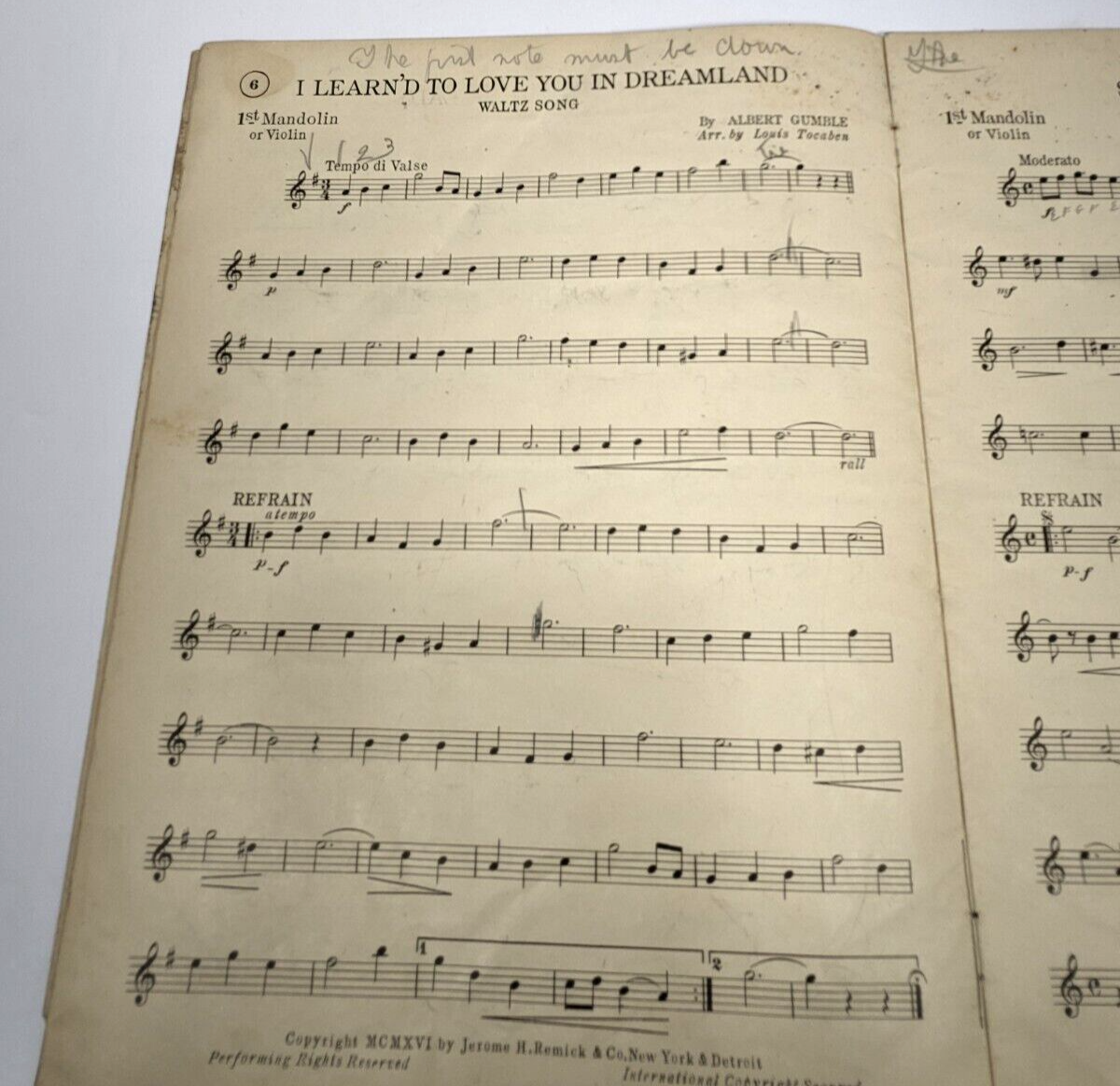 Antique 1916 Mandolin & Guitar Collection No. 17a – Louis Tocaben