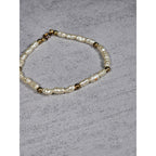 Vintage Pearl-Style Beaded Bracelet with Gold-Tone Accents