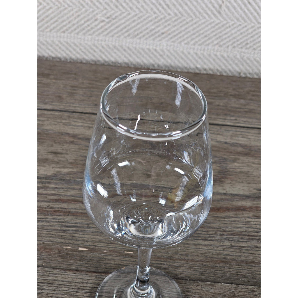 Vintage Stemmed Wine Glass 8.5 Inch Tall Clear Classic Dining Glass