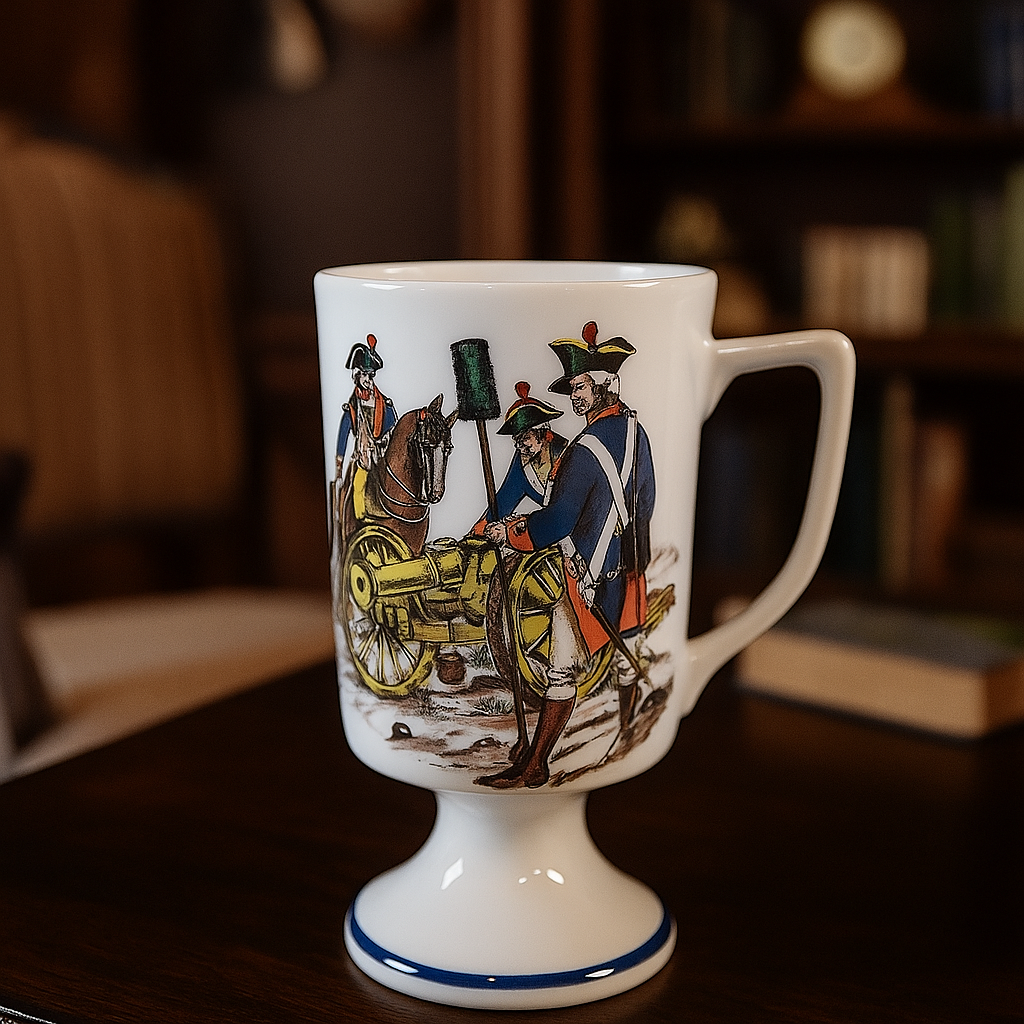VTG Colonial Fred Roberts Co Footed Coffee Mug — American Revolutionary War