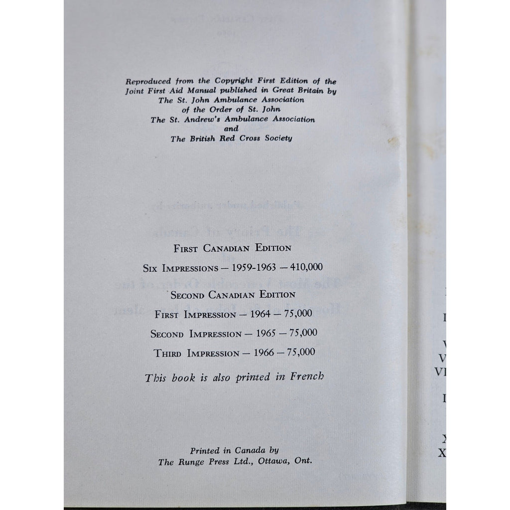 Vintage First Aid Manual St John Ambulance 1966 Canadian Edition
