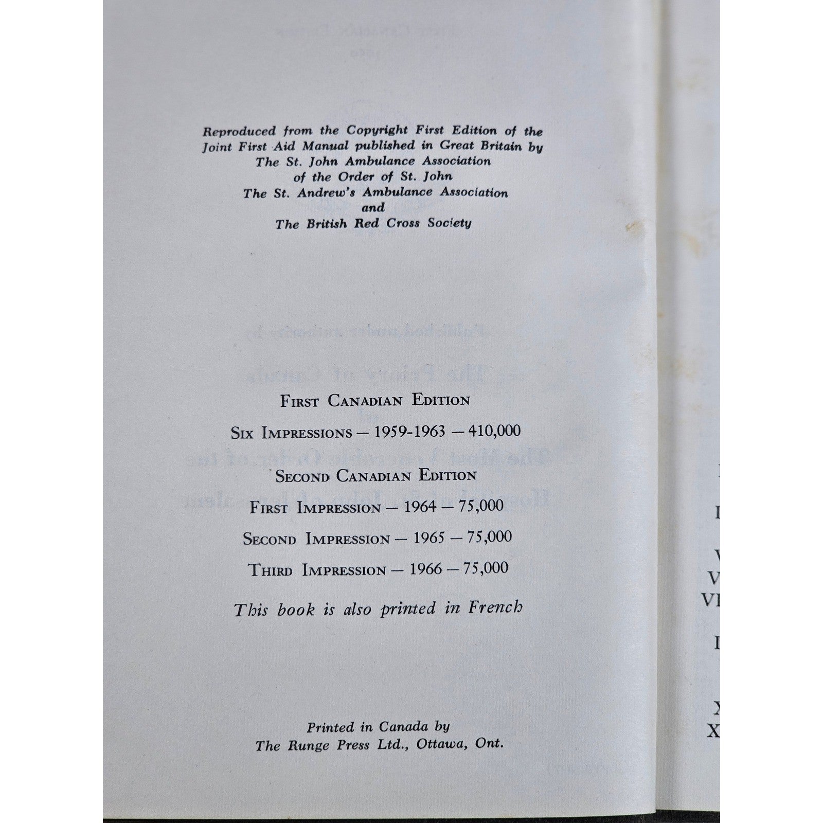Vintage First Aid Manual St John Ambulance 1966 Canadian Edition