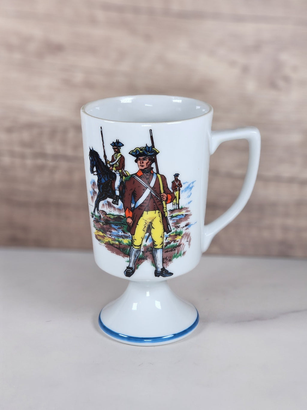 VTG Colonial Fred Roberts Co Footed Coffee Mug — American Revolutionary War