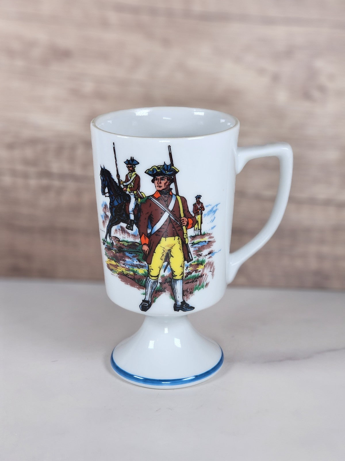 VTG Colonial Fred Roberts Co Footed Coffee Mug — American Revolutionary War
