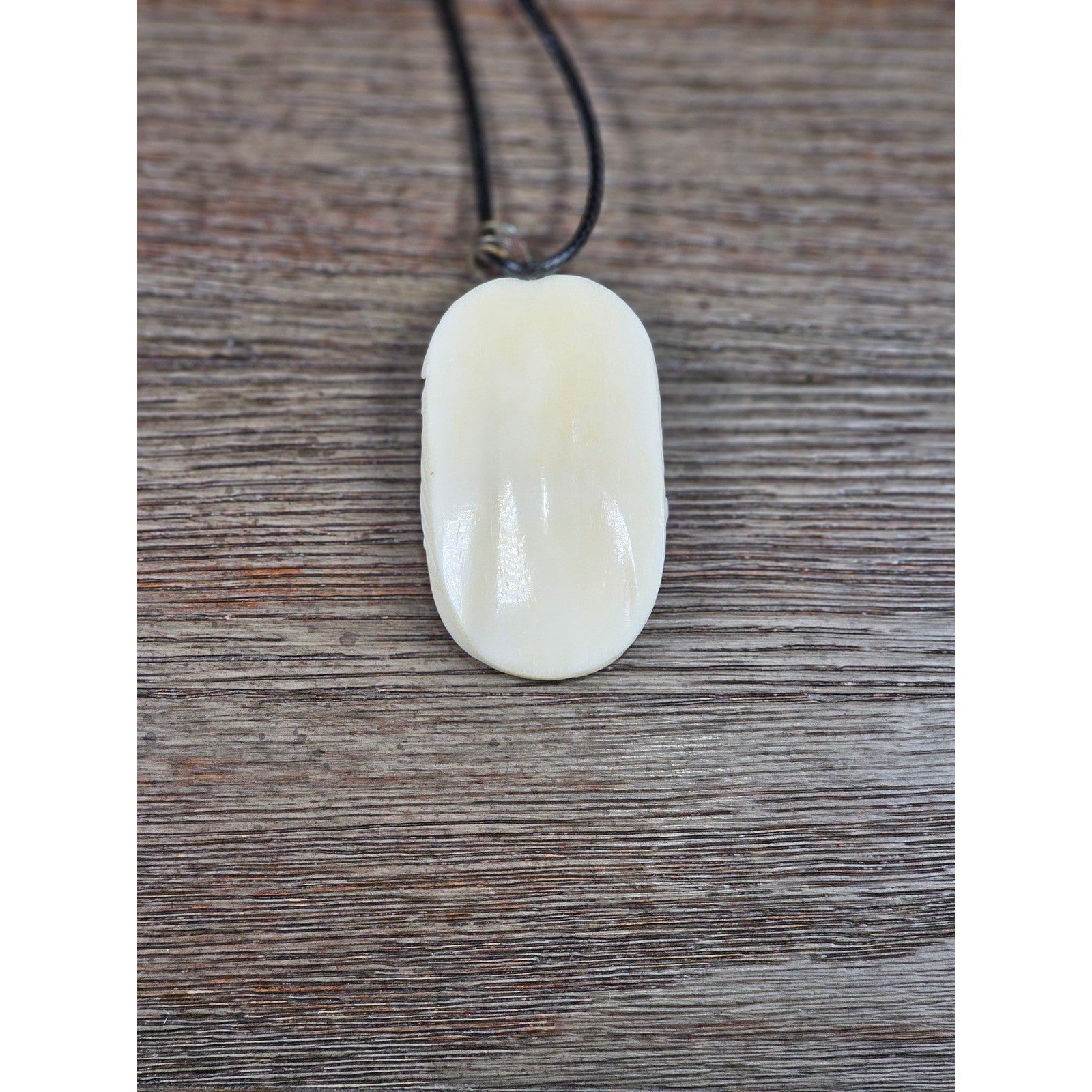 Vintage Buffalo Bone Carved Pendant Necklace Native American Style 2x1