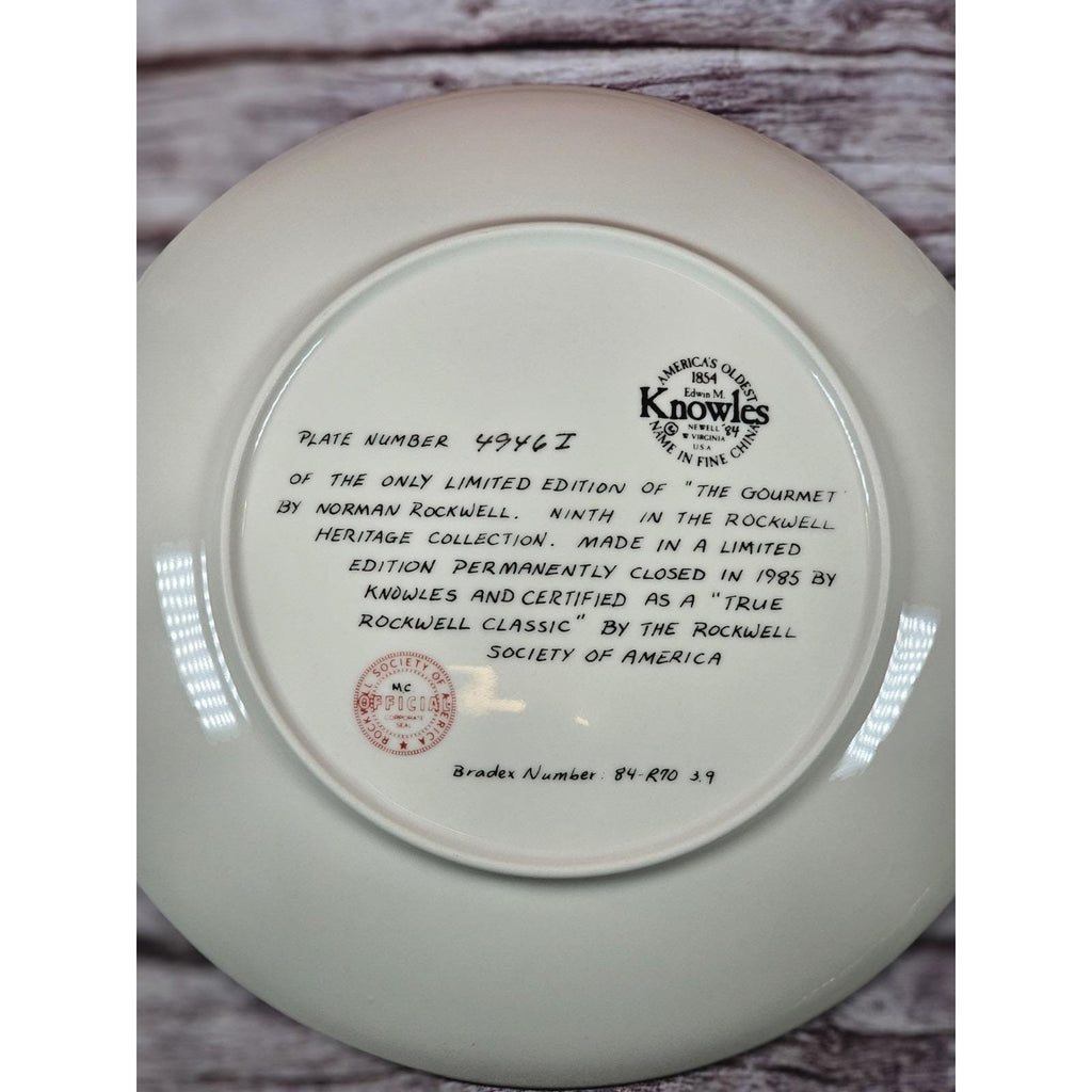 Vintage Norman Rockwell Family Dinner Plate 1984 Knowles 8.5" Collector