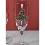 Vintage Nikko Happy Holidays Champagne Flutes Set of 2 Made in Japan