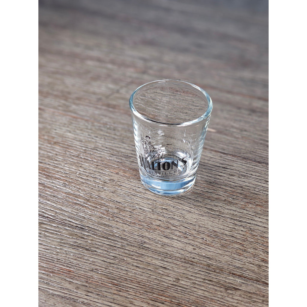 Walton's Distillery Shot Glass Souvenir Clear Glass Barware 2.5"
