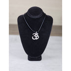 Vintage Sterling Silver Om Necklace Pink Crystal Pendant