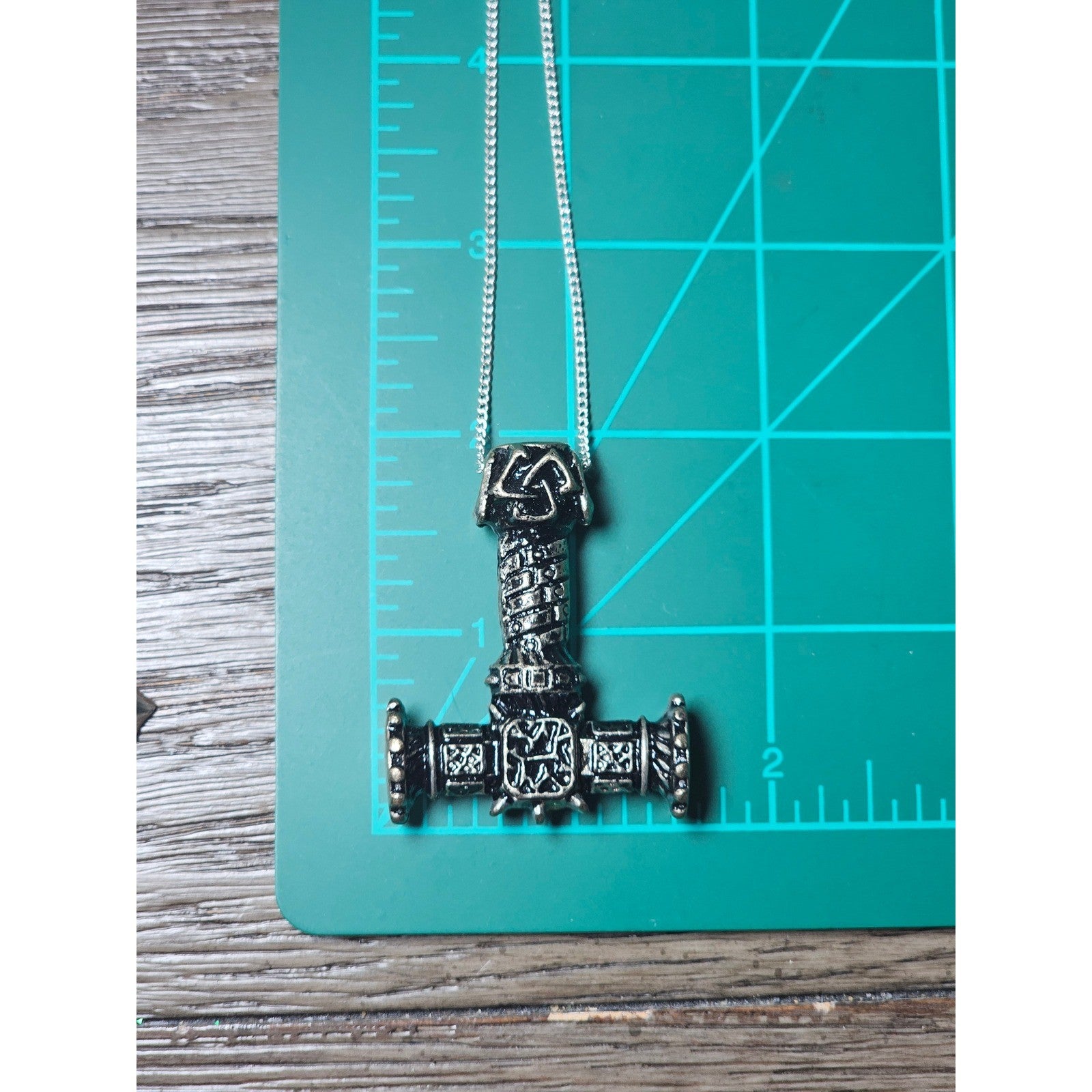 Vintage Thor Hammer Pendant Necklace 34g Norse Style