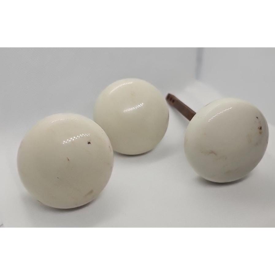 Vintage White Porcelain Door Knobs Lot of 3 Architectural Salvage