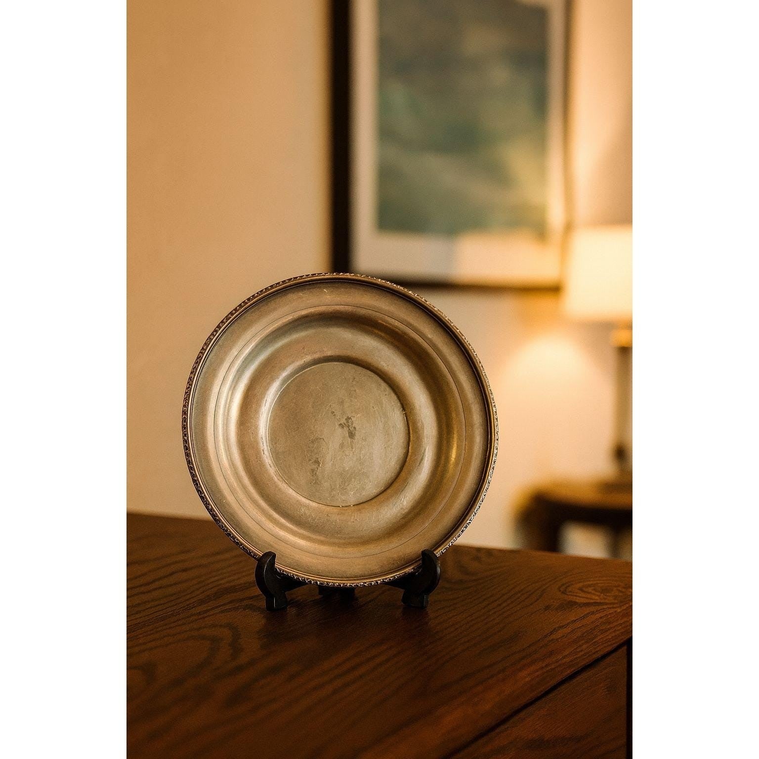 Vintage Buenilum Hammered Aluminum Plate Mid Century Modern 6.5 Inch