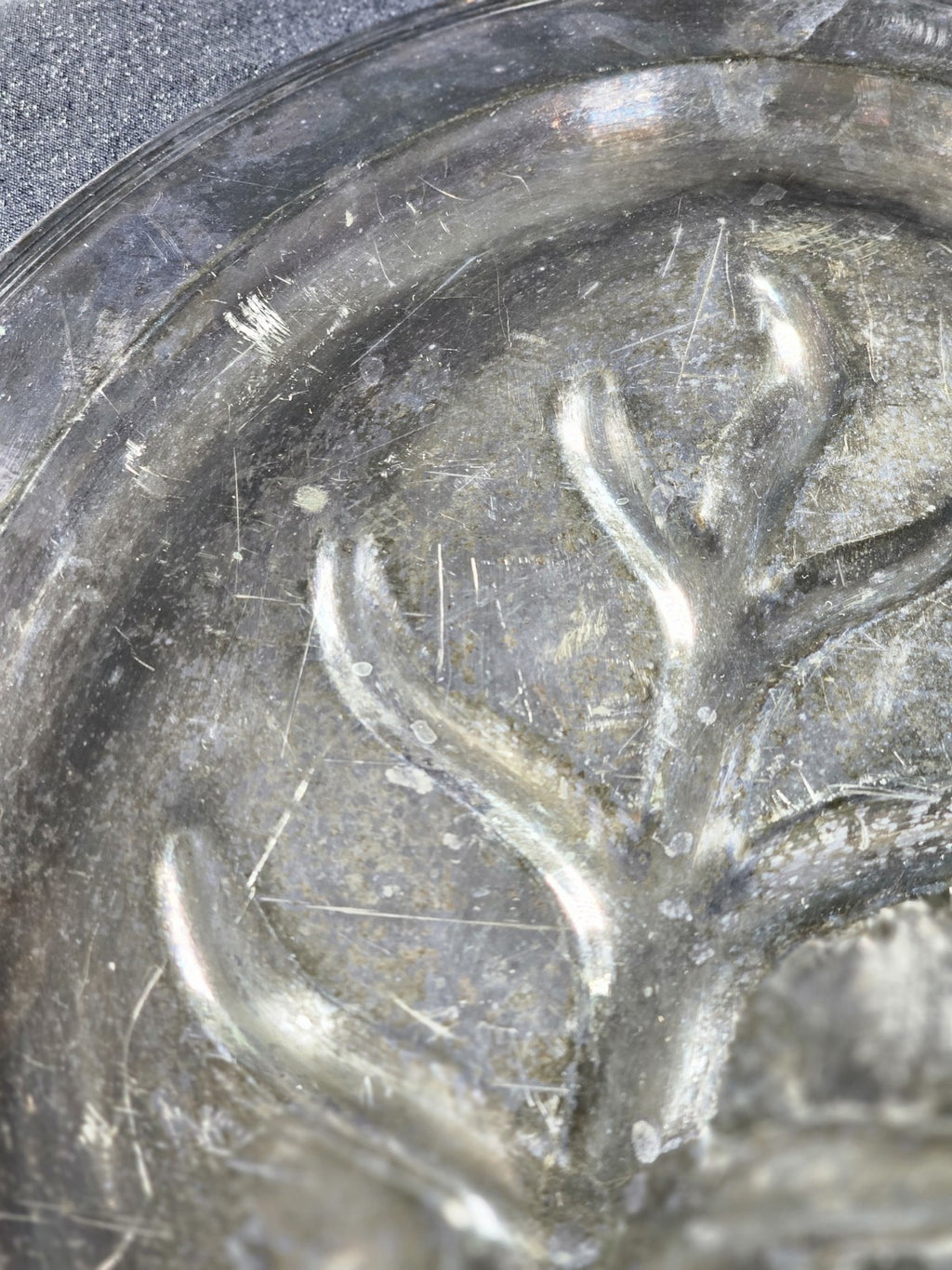 Vintage Silverplate Oval Well & Tree Meat Serving Platter Tray 15.5" x 11.5"