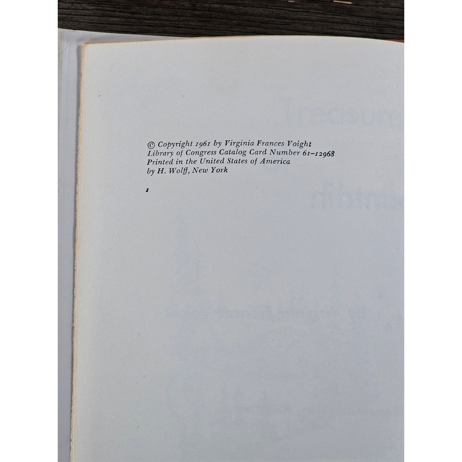 Treasure of Hemlock Mountain 1961 HC Virginia Frances Voight
