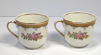 Vintage Set of Two Pope Gosser Saucer and Tea Cups With Gold Trim