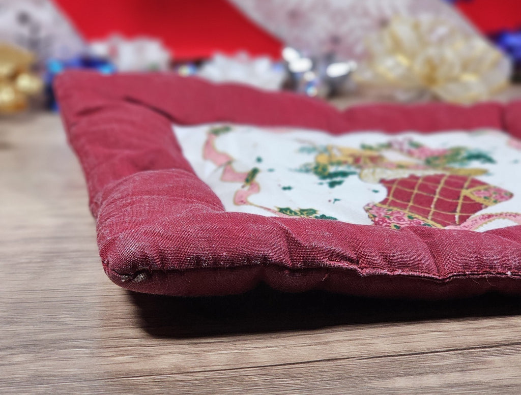 Handmade Quilted Bear Stocking Hanging Christmas Ornament