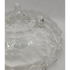 Vintage Fostoria American Cubist Glass Bowl 3 Footed Sawtooth Rim