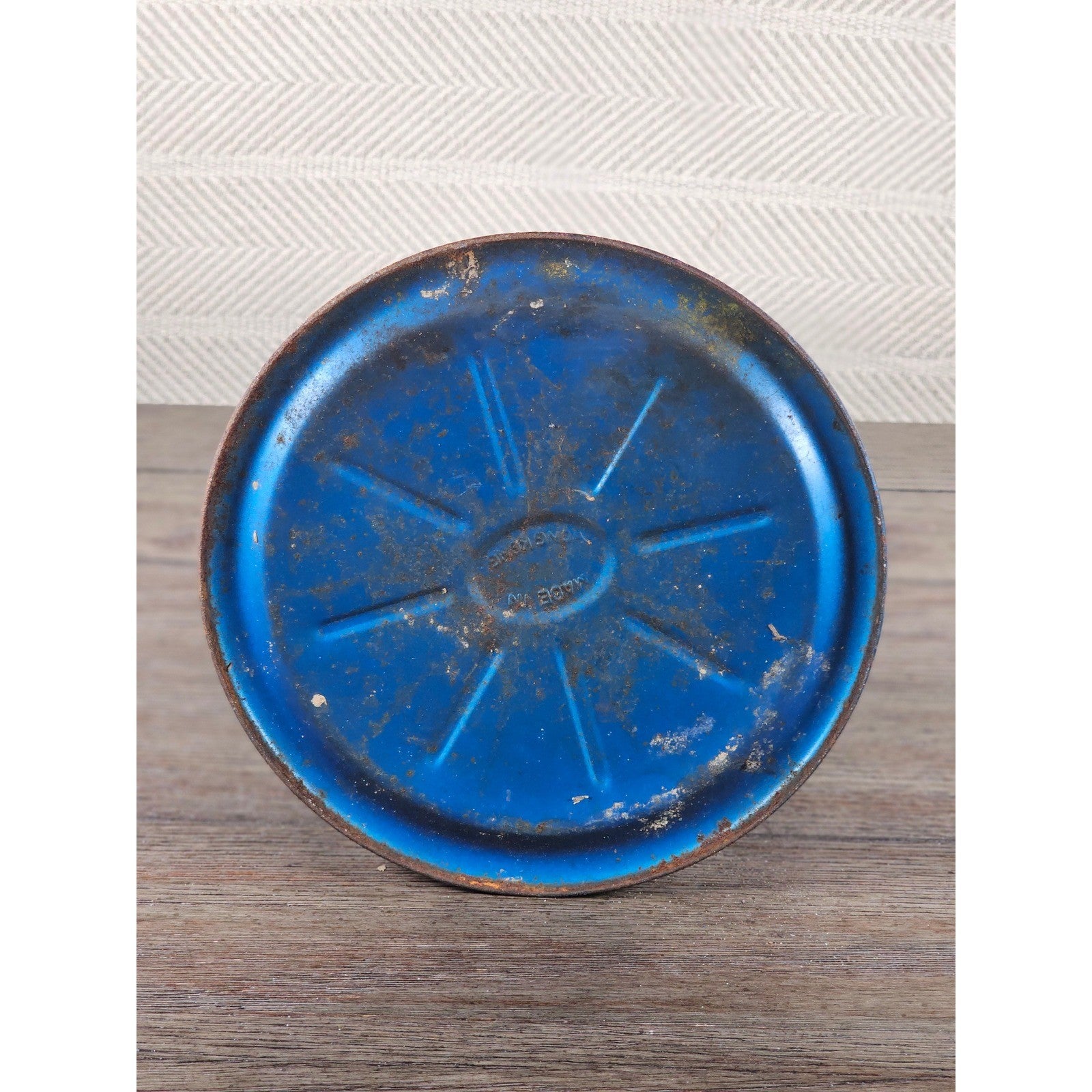 Vintage Dietz Air Pilot Lantern Blue Kerosene Oil Lamp 13.5" Tall