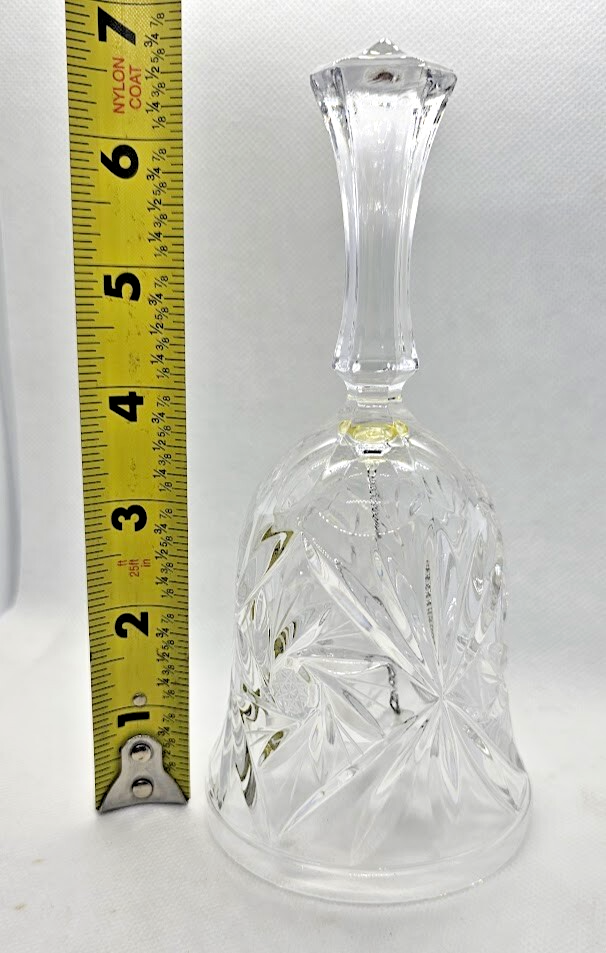 Vintage Crystal clear glass bell - Sun design