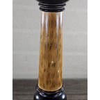 Vintage Wood Table Lamp 30" Tall Black Gold Distressed Base