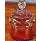 Vintage Amethyst Overlay Hobnail Wine Glass Purple Crystal Goblet