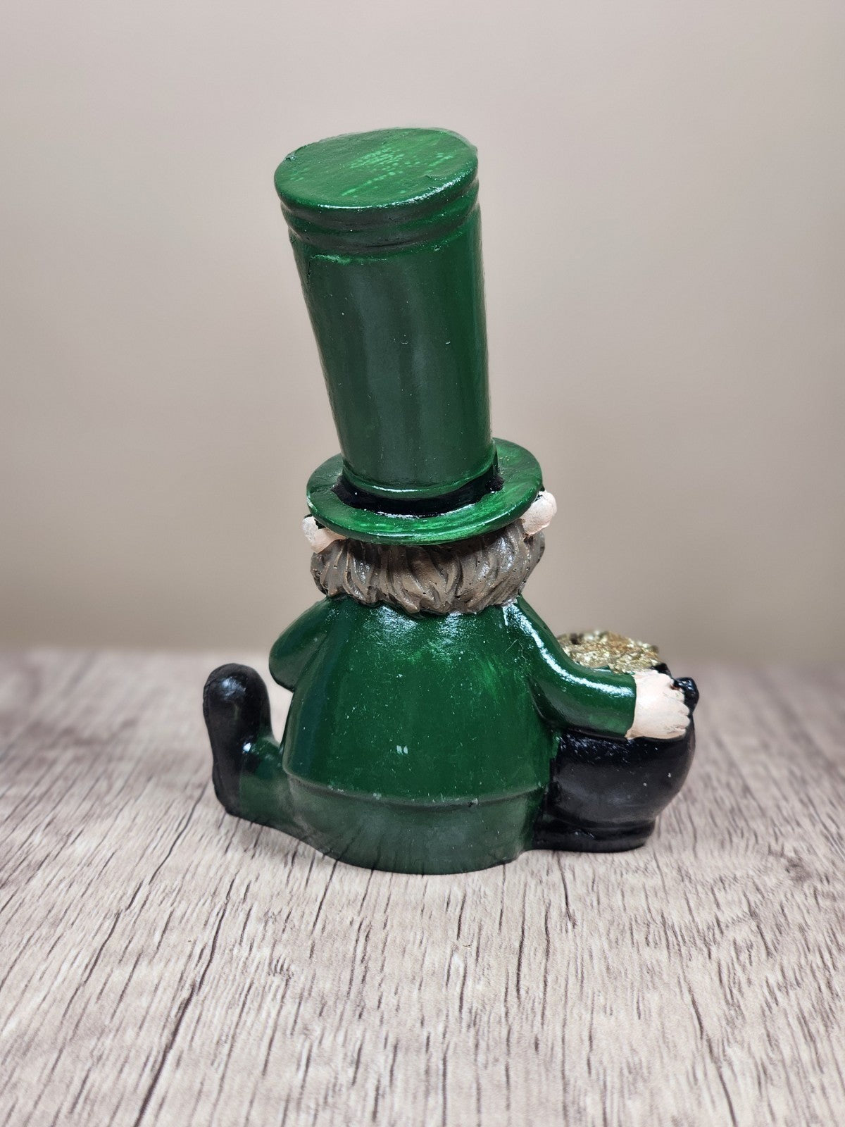 Vintage St Patrick's Day Leprechaun Figurine Pot of Gold Holiday Decor