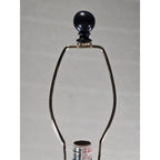 Vintage Wood Table Lamp 30" Tall Black Gold Distressed Base
